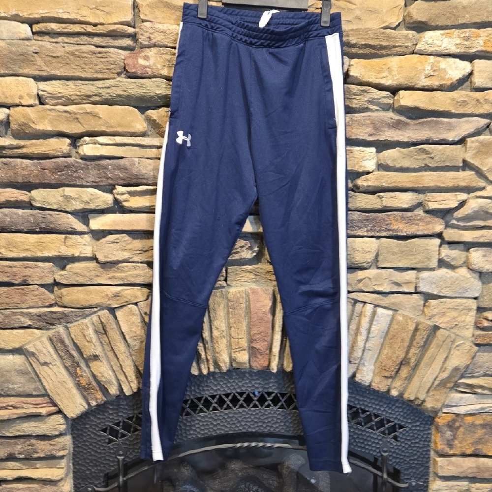 Under Armour Kids' Blue Joggers with White Stripes